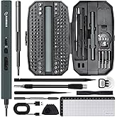 STREBITO Electric Screwdriver 155 in 1 Mini Electric Screwdriver Set, Max 5 N.m, 140 S2 Magnetic Bits, 3 Torque Settings, 650mAh Power Screwdriver Cordless Rechargeable, Repair Tool Kit for PC Phone