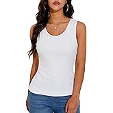 GUANYY Women's Sequin Tops Scoop Neck Sleeveless Glitter Shirts Sparkle Club Party Disco Tank Tops S-XXL