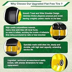 Upgrade 11x6.00-5" Flat Free Tire,2Pcs Solid Smooth
