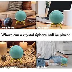 Amazing Gemstone Amazonite Crystal Ball with Stand