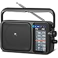 YOWGULF AM FM Radio with Best Reception,Bluetooth Portable AM FM Transistor Radio,Battery Operated Radio or AC Power,Large Di