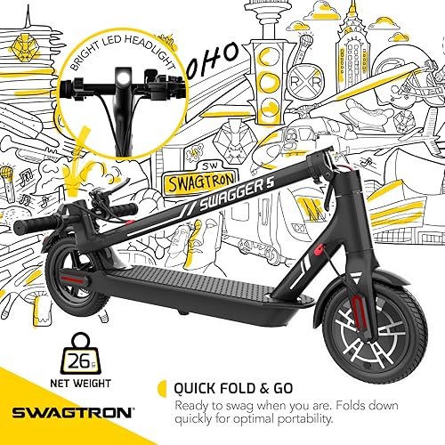 Swagtron SG-5 Swagger Boost Commuter Electric Scooter with