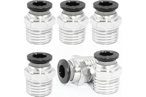 HARSKIYER 12 Pcs Push to Connect Fittings 1/4 Inch Tube OD x 1/4 Inch NPT Thread, Male Straight Pneumatic Air Hose Quick Connect Fittings