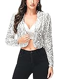 Anna-Kaci Womens Glitter Sequins Shiny Long Sleeve
