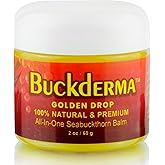 Beesaluxe Buckderma - 100% Natural All-In-One Seabuckthorn Balm - Facial Moisturizer, Oil Cleanser, Overnight Mask, Makeup Remover, Lip Balm, Hand Cream, Foot Butter and More