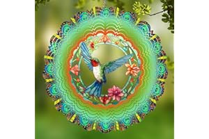 CAWALAP Wind Spinners Outdoor Hummingbird - Birthday Gifts for Women Mom Wife, Hanging Wind Sculptures Wind Spinners, 12 inch 3D Wind Spinner for Garden Decor for Outside, Garden, Patio, Yard, Outdoor