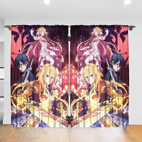 Amazon Co Jp アニメ 3 遮光カーテン 1級 北欧 保温カーテン昼夜目隠し 防寒 断熱カーテン おしゃれ 春 夏 秋 冬 出窓 リビング用 寝室 カーテン 高級感のある生地 2枚組 ホーム キッチン