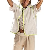 Tomosc Sherpa Fleece Vest for Women Casual Color Block Sleeveless Fuzzy Snap Jacket with Pocket