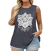 JOELLYUS Women Plus Size Tank Tops Summer Sleeveless Top Crew Neck Casual Blouse Oversized Shirts