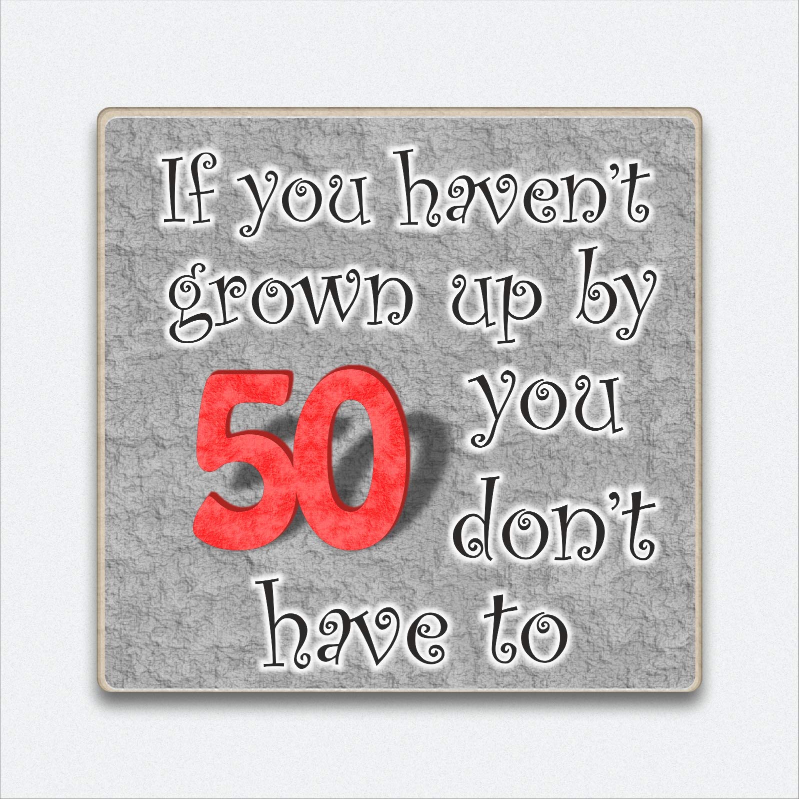 Fridge Magnet Wooden 50th Birthday Gift for Men Women Dad Sister Brother Friend Token Present