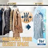 TAILI Hanging Vacuum Storage Bags 4 Jumbo 135x70 cm Coats Dresses Wardrobe view 2