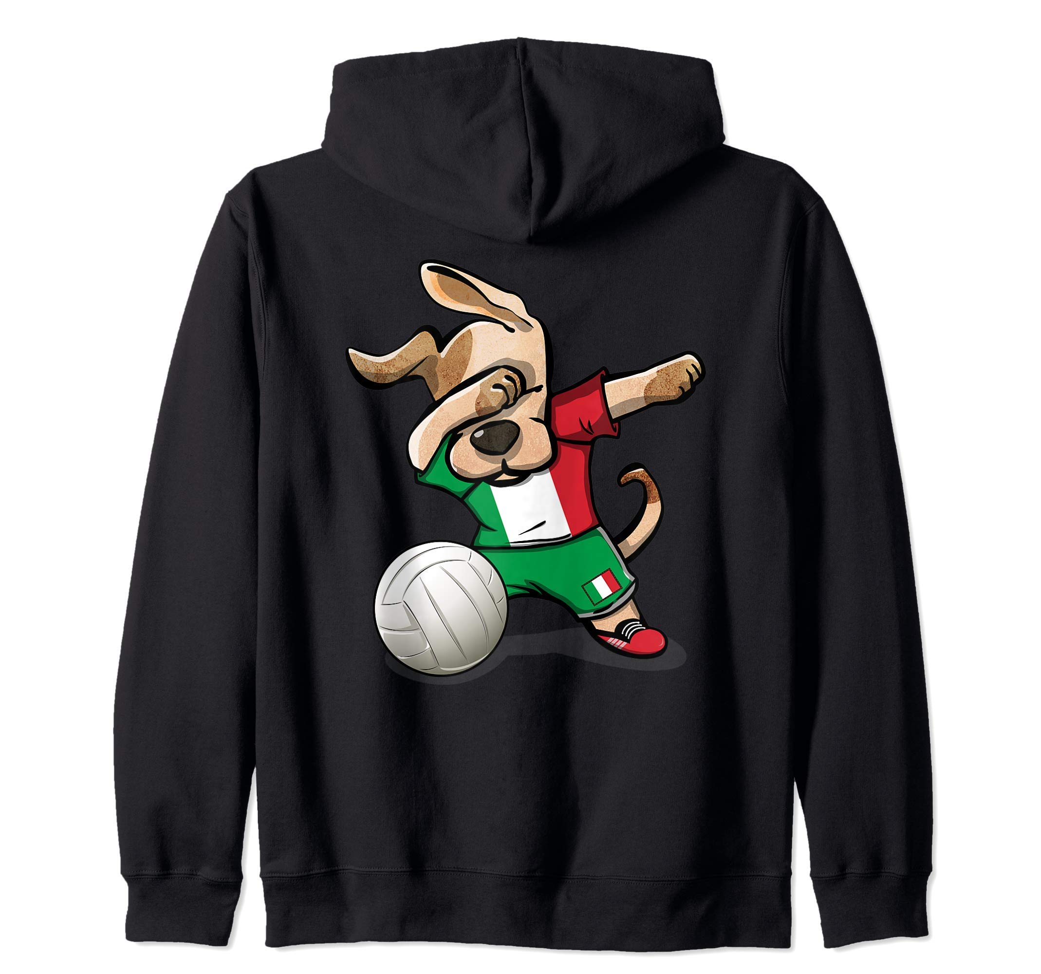 Dabbing Dog Proud Italy Volleyball Lovers - Italian Flag Zip Hoodie