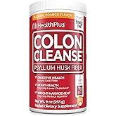 Health Plus Colon Cleanse Digestive Support | No Artificial Flavors | Daily Fiber for Toxin Elimination To Reduce Bloating | Psyllium Husk | Orange Flavor | 9 Ounces, 36 Servings
