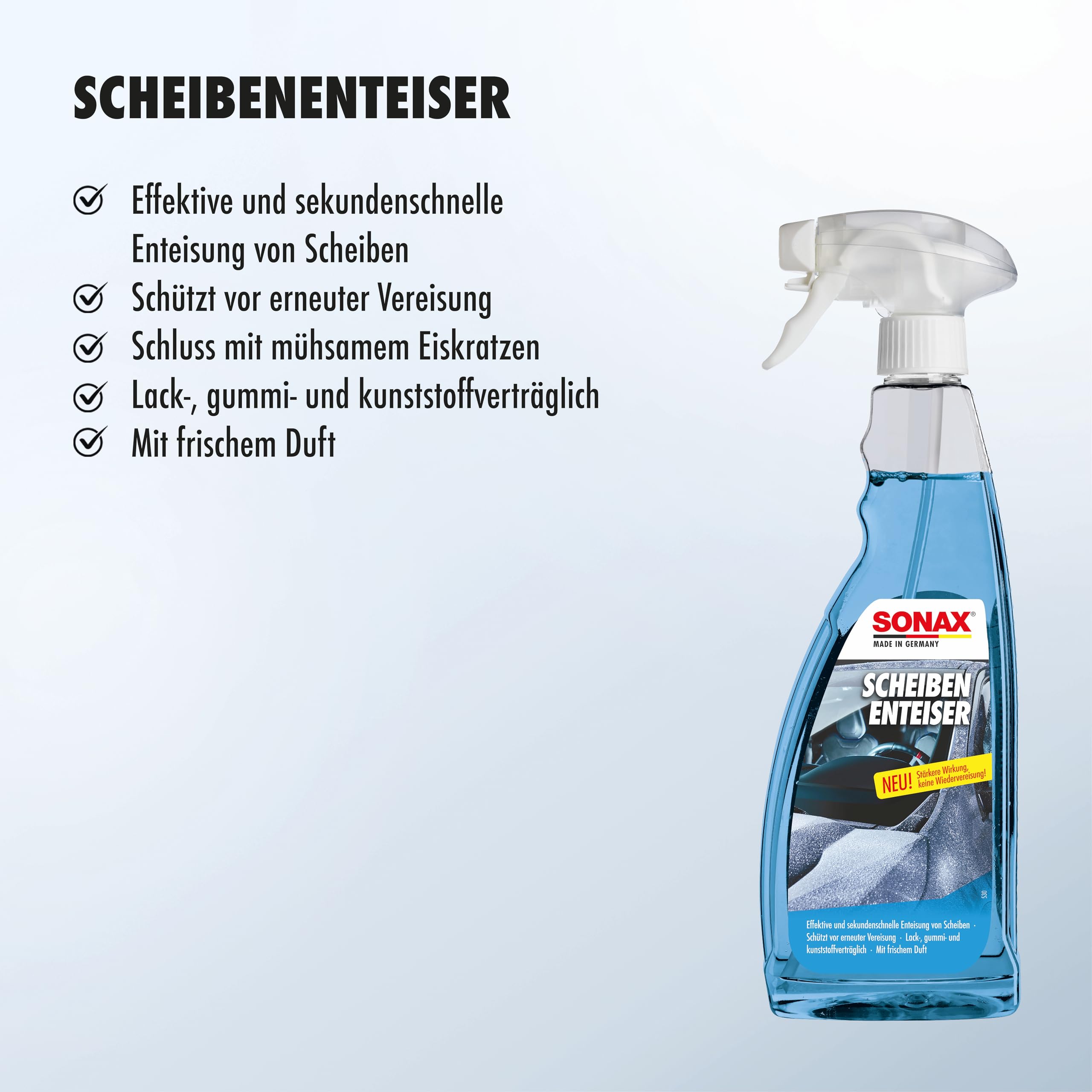 SONAX ScheibenEnteiser (750 ml) sekundenschnelles enteisen von Scheiben ohne kratzen und eine rundum klare Sicht im Winter | Art-Nr. 03314410 3
