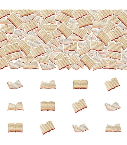 JOYMEMO Buch-Konfetti Set – 200 Stück, Doppelseitig Bedruckt Für Lese-Partys & Deko