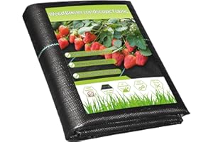 VZNEK 3FTx50FT Weed Barrier Fabric Heavy Duty, Gardening Landscape Fabric Cover Mat, Durable Weed Control Fabric for Garden Bed Cover, Landscaping, Commercial Driveway, Underlayment Use (3x50FT-3.2OZ)