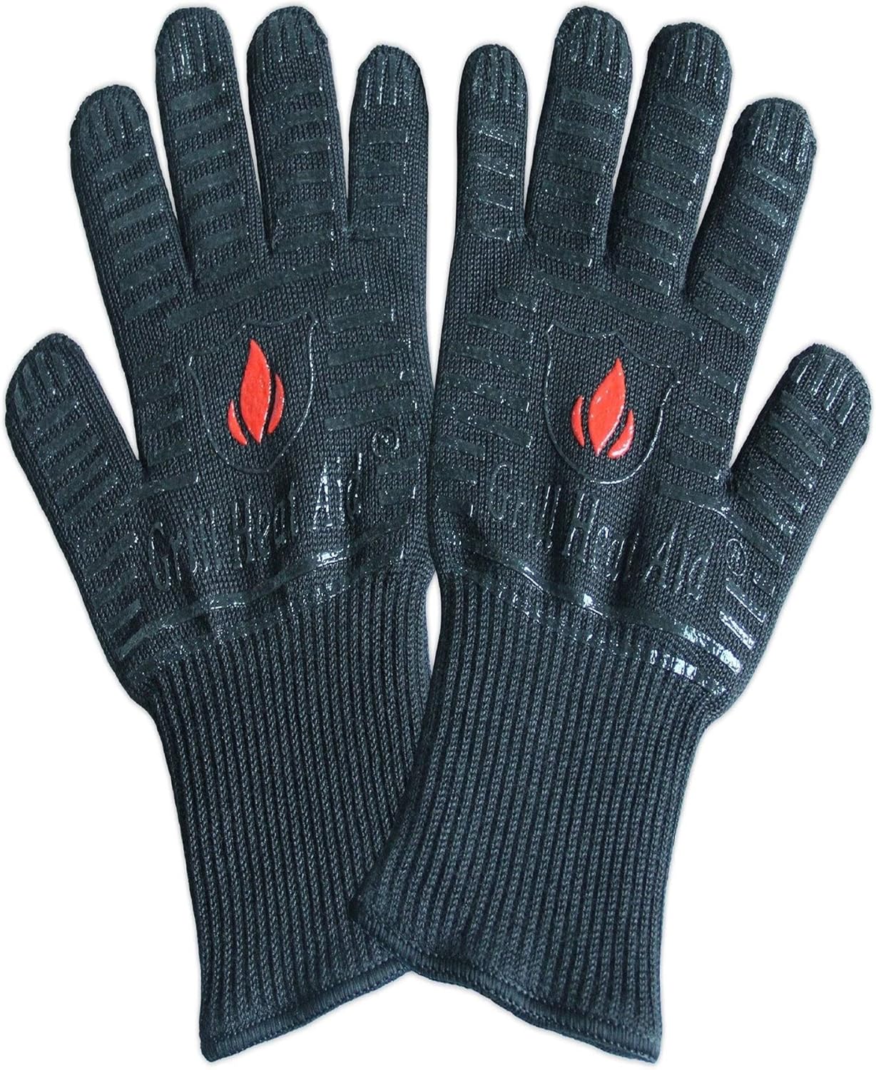 Grill Heat Aid BBQ Gloves Heat Resistant 1, 472℉ Extreme. Kitchen Dexterity Handle Oven Cooking Hot Food on Cast Iron, Baking, Barbecue, Smoker. Multi-Purpose Fireproof Indoor Outdoor Use Men & Women : Garden & Outdoor