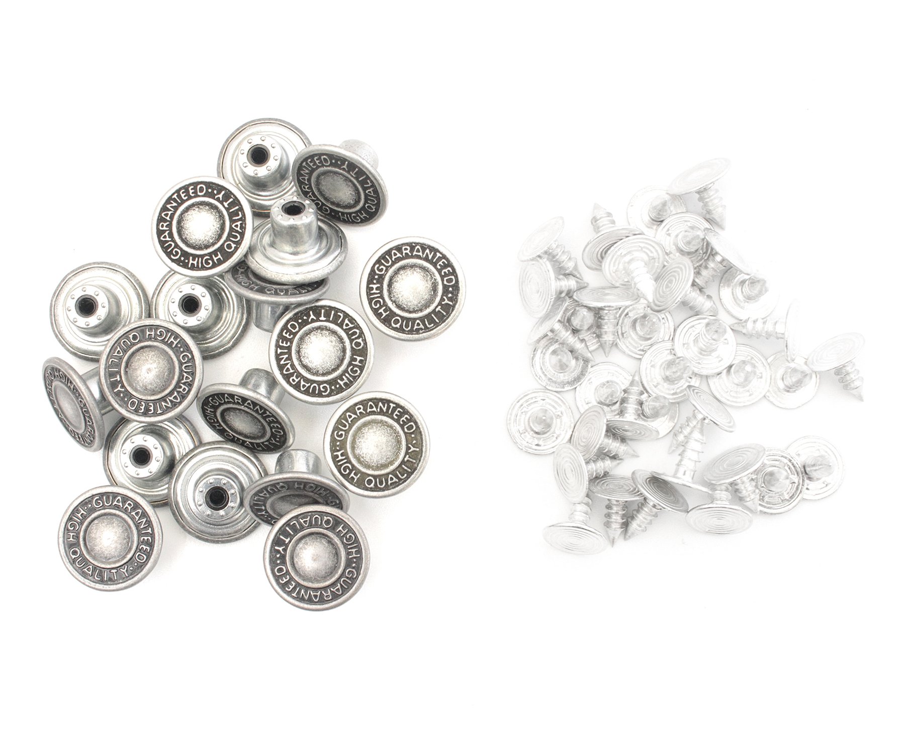 Trimming Shop 14mm Replacement Jean Buttons, Durable Tack Fastener No Sew Buttons with Back Pins Rivet for Denims, Jean, Jackets, Skirts, Gumetal, 10pcs Set