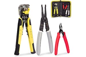 KOTTO Wire Stripper Crimping Tool Kit, 8 Inch Self-Adjusting Wire Stripper, Automatic Wire Stripping Tool with Multi-Tool Wire Cutter and Wire Cutter, Cutting Pliers Tool with Storage Bag