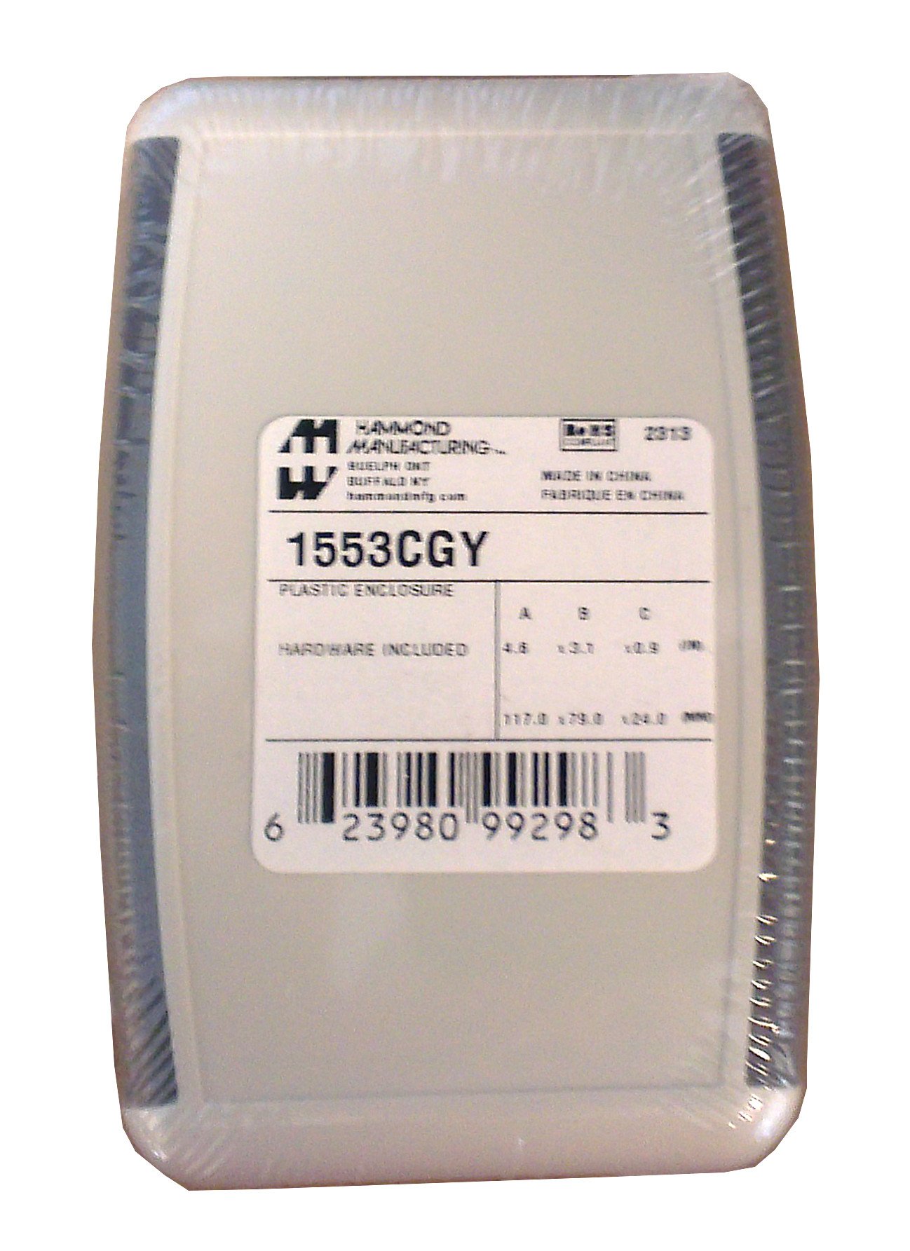 Hammond Electronics 1553CGY Hand Case 117 x 79 x 33 ABS Light Grey (RAL 7035)