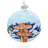 Mammoth Mountain Ski Area, California, USA Glass Ball Christmas Ornament 4 Inches