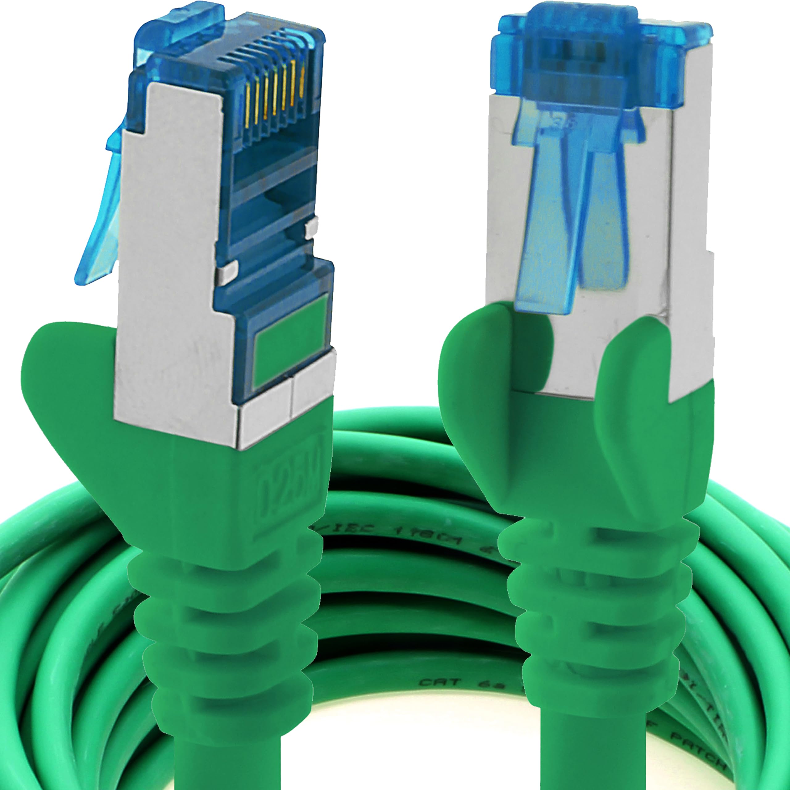 1aTTack.de 2m - CAT6a - network cable green - 1 piece CAT 6 A patch cable 10000 Mbit s SFTP PIMF 500 MHz compatible with CAT5 CAT6 CAT7 DSL Internet Switch Router