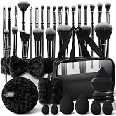 HGHDBT 40Pcs Black Makeup Brushes Set Professional Makeup Kit Multi-functional Makeup Tool Set with Case Facial Makeup Accessories, Foundation Makeup Brush Kit Eye and Face Make up Brushes &amp; Tools