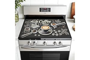AOHMPT Multi-Design Stove Top Cover for Glass/Electric Stoves - 3-in-1 Heat-Resistant Protector Mat, Non-Slip Drying Rack 28"x20"