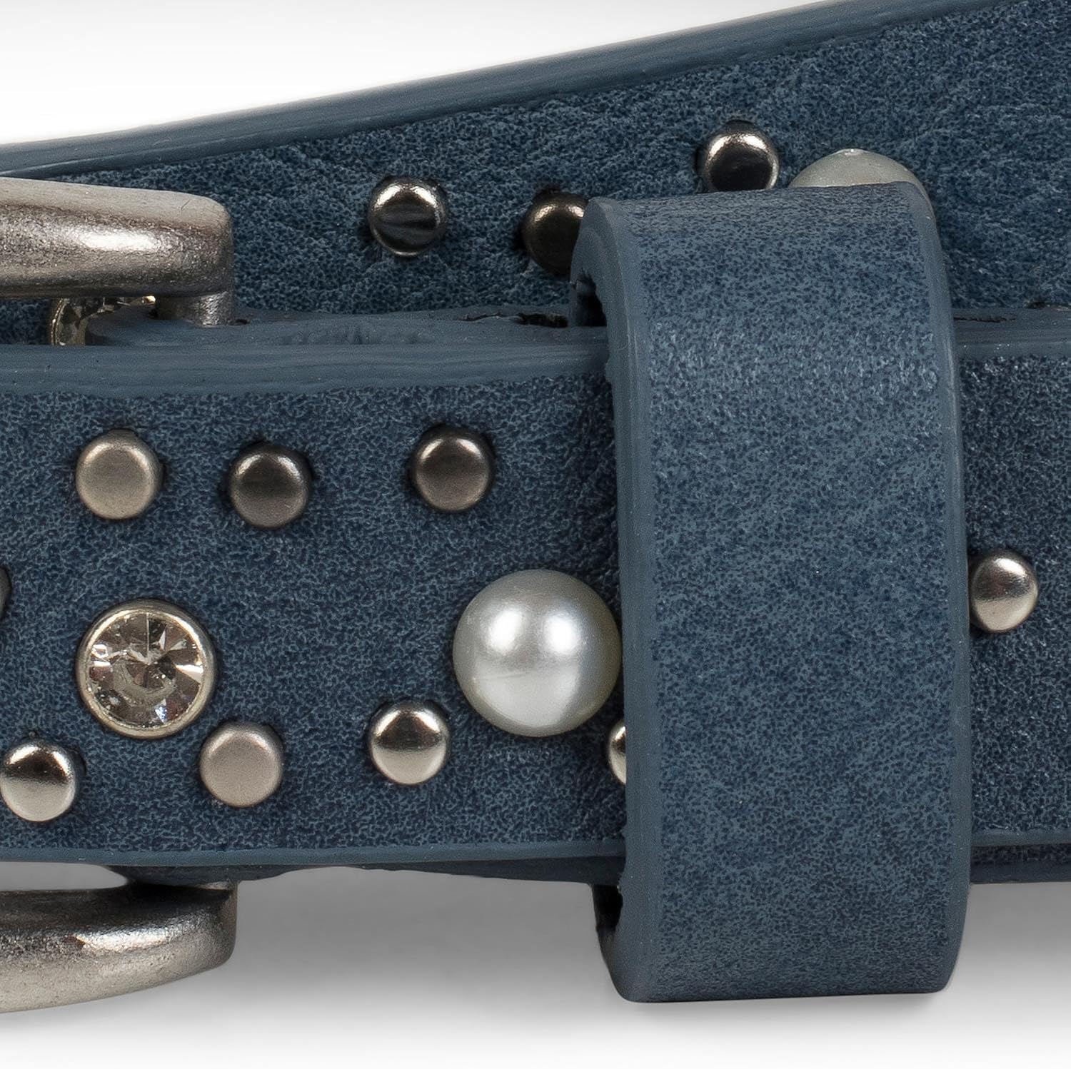 Stylebreaker Cinturón Fino Remaches, Perlas Y Estrás, De Remaches