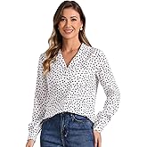 Allegra K Women's Valentine Top 1950s Vintage Long Sleeve Printed Button Down Tops