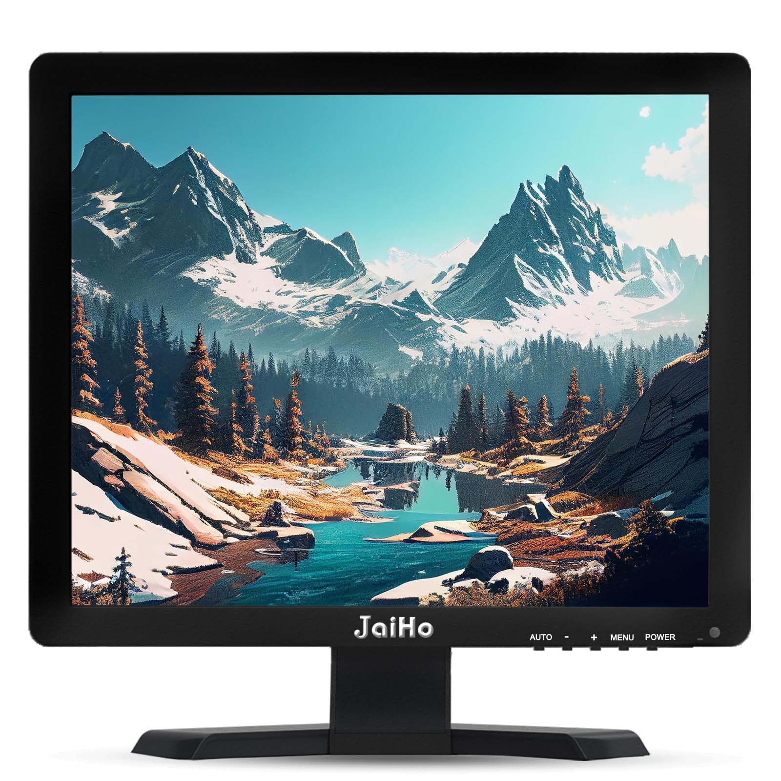 JaiHo 15 Inch Monitor TFT LCD Screen 1024x768 Ultra-Thin Resolution HD Video Monitor Surveillance Support VGA/AV/HDMI/BNC/USB Remote Control, Two Built-in Speakers (15 inch 1024x768) — image 1