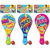 Kool N' Fun Plastic Paddle Ball w/ String Attached (1 Paddle) by JARU. Classic Retro Toys for Kids &amp; Adults, Boy &amp; Girl. Indoor Game and Outdoor Set Toys. Party Favors Birthday Easter Prizes 1994-1