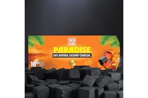 HOOKAH PARADISE Paradise Coconut Hookah Charcoal – 10 KG Bulk Box – 720 Premium Coals – 60-Minute Burn – Odorless, Chemical-Free – 25mm Natural Coconut Shell Cubes – Low Ash Shisha Charcoal