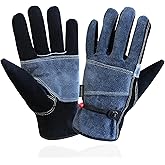 OLSON DEEPAK Cowhide Leather Work Gloves for Gardening,Construction,Welding,Chainsaw,Farm,Cotton Lined,Utility
