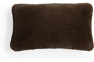 UnHide Squish Lumbar Pillow - Faux Fur Pillow - Extra Soft Throw Pillow - Rectangular Shaped, Polyester Fill - Machine Washable - Perfect for Living Room Or Bedroom - 10” x 18” - Chocolate