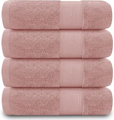 GC GAVENO CAVAILIA Hand Towels 4 Pack 700 GSM Egyptian Cotton Blush Pink 50x85