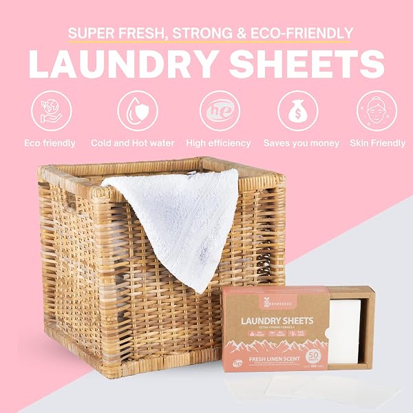 GREENSEEDZ ECO FRIENDLY LAUNDRY DETERGENT SHEETS, UP TO 100 LOADS, POWERFUL STAIN AND ODOR REMOVAL, FRESH SCENT, SKIN FRIENDLY, EASY FOR TRAVEL, HAND WASHING SAFE, BIODEGRADABLE LAUNDRY SHEETS, HE