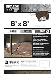 6' x 8' Foremost Tarp 20068 Silver/Brown Dry Top