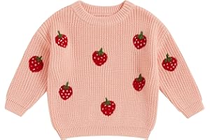 BemeyourBBs Toddler Baby Boy Girl Knit Sweaters Oversized Long Sleeve Embroidery Shirt Newborn Cute Fall Winter Clothes