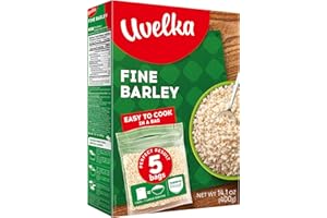 Uvelka Barley Groats 5x80 Boil-in-Bags - 400g (14.1oz), Pack of 1 + + Garlic Dried for Free