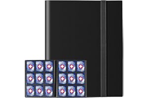 GEAoffice Trading Card Binder, 9 Pockets Card Album Folder, 360 Side Loading Pocket Binder for Sports&Game Cards, MTG and Other TCG, BLACK