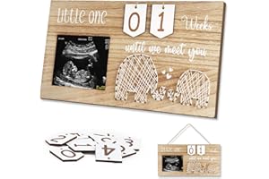 Glodecart Baby Sonogram Picture Frame with Countdown Weeks for Gender Reveal Gifts Decorations, Baby Countdown Sonogram Frame for Expecting Mother's Day Gift, Mom To Be Gift Ultrasound Picture Frame
