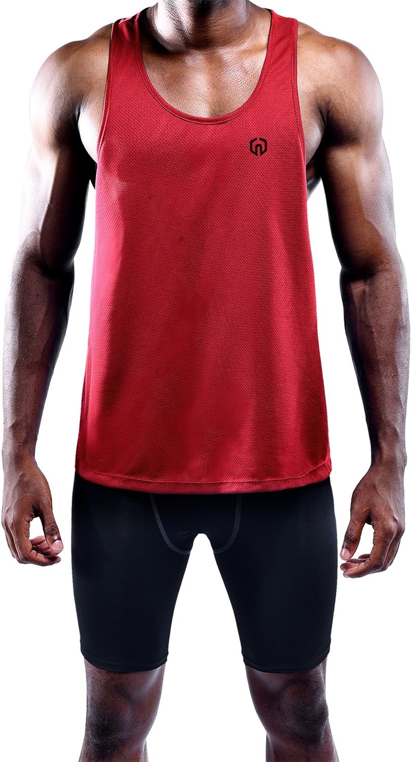 Neleus Men's 3 Pack Dry Fit Y-Back Muscle Tank Top: Clothing