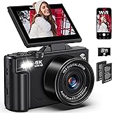 5K Digital Camera for Photography - 75MP WiFi Vlogging Camera for YouTube - UHD 18X Zoom Digital Cameras with Flip Screen 3" 180° - Travel Flash Camara for Beginners & Adults
