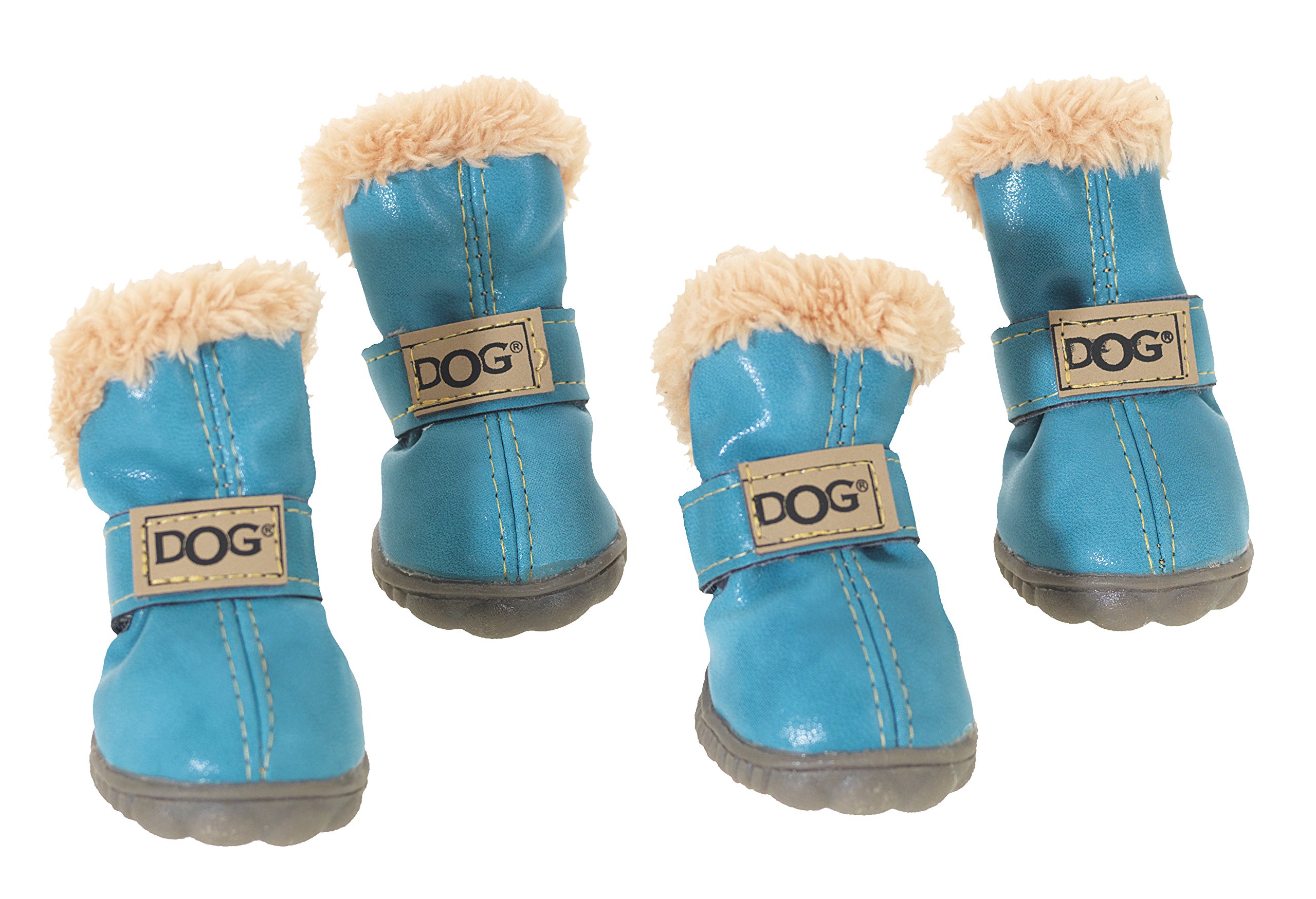 Moreau 837187 with Inner Fur Dog Boots Size 4 – Blue