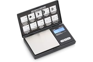 Series Digital Pocket Weight Scale, Stainless-Steel Backlit LCD 100g x 0.01g, (Black), AWS-100-Black - AMERICAN WEIGH SCALES