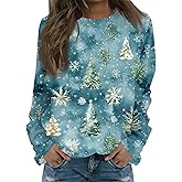Christmas Sweatshirts For Women 2024 Crewneck Pullover Fall Wimter Clothes Long Raglan Sleeve Top Xmas Tree Graphic