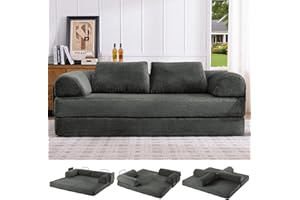 Fantico Folding Floor Couch, 78''Convertible Sleeper Sofa, 4-in-1 Foldable Sofa Bed, Ergonomic Backrest & Seat Depth, Premium