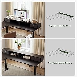 Agilestic L Shaped Electric Standing Desk with 2