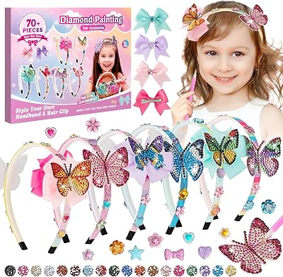 Vinitoy Headband Making Kit for Girls - DIY Diamond Hair Accessories Craft Toy